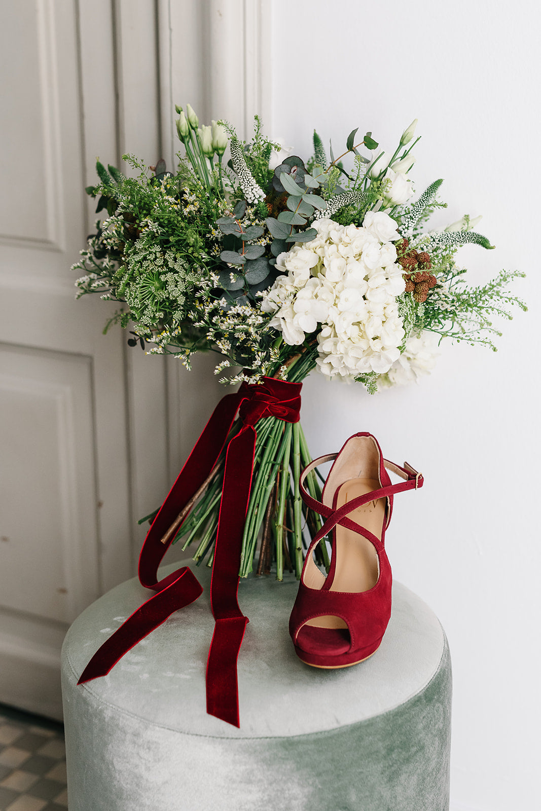 Cinta Ramo | Velvet Granate-Cinta de terciopelo-Loovshoes