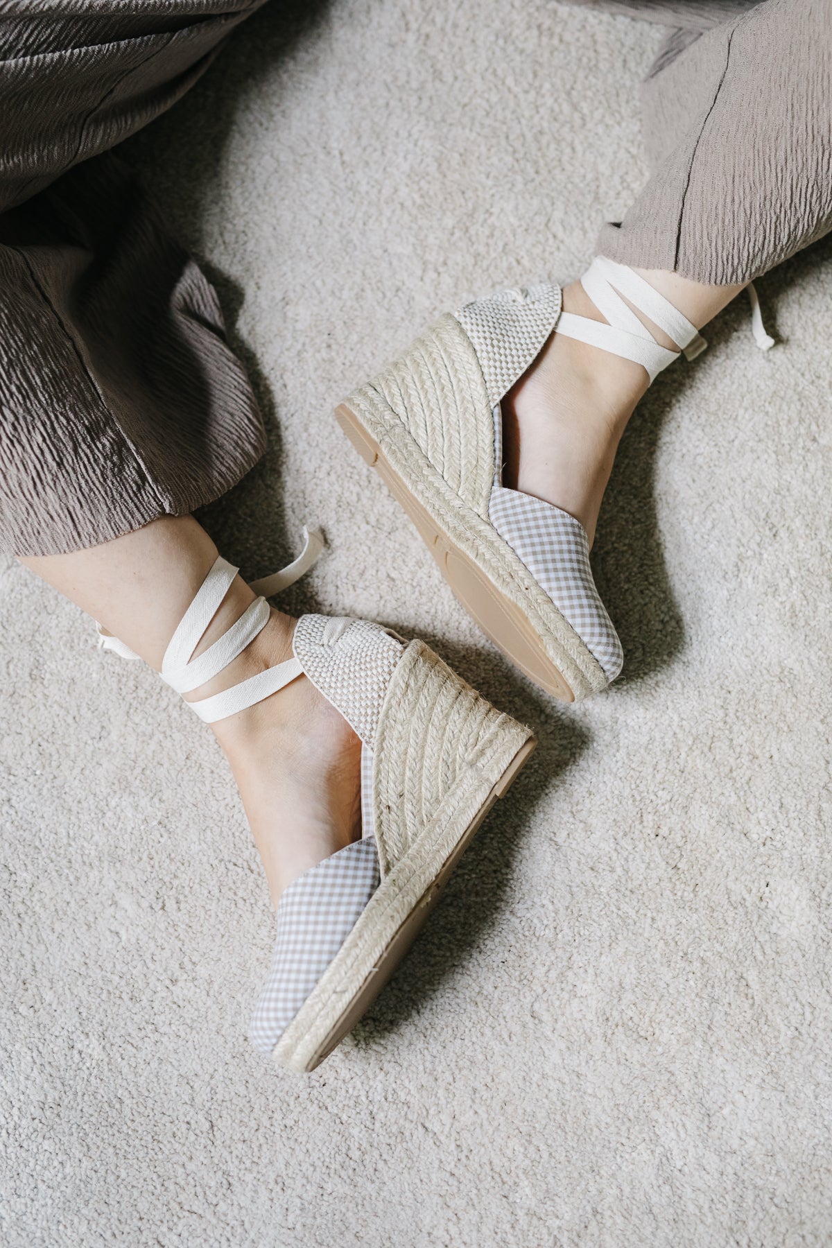Cuña Vichy Cristina Beige-cuñas de esparto-cuña, esparto, vichy, zapatos de color beige-Loovshoes