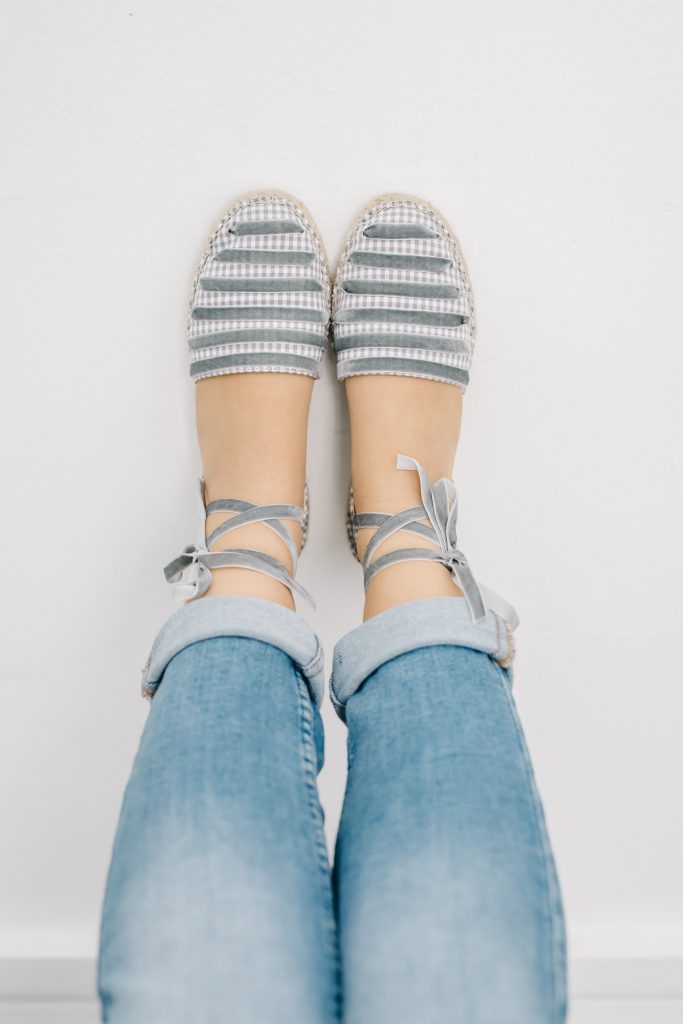 Valeria Vichy Gris-esparto plano-esparto, vichy, zapatos de color gris, zapatos planos-Loovshoes