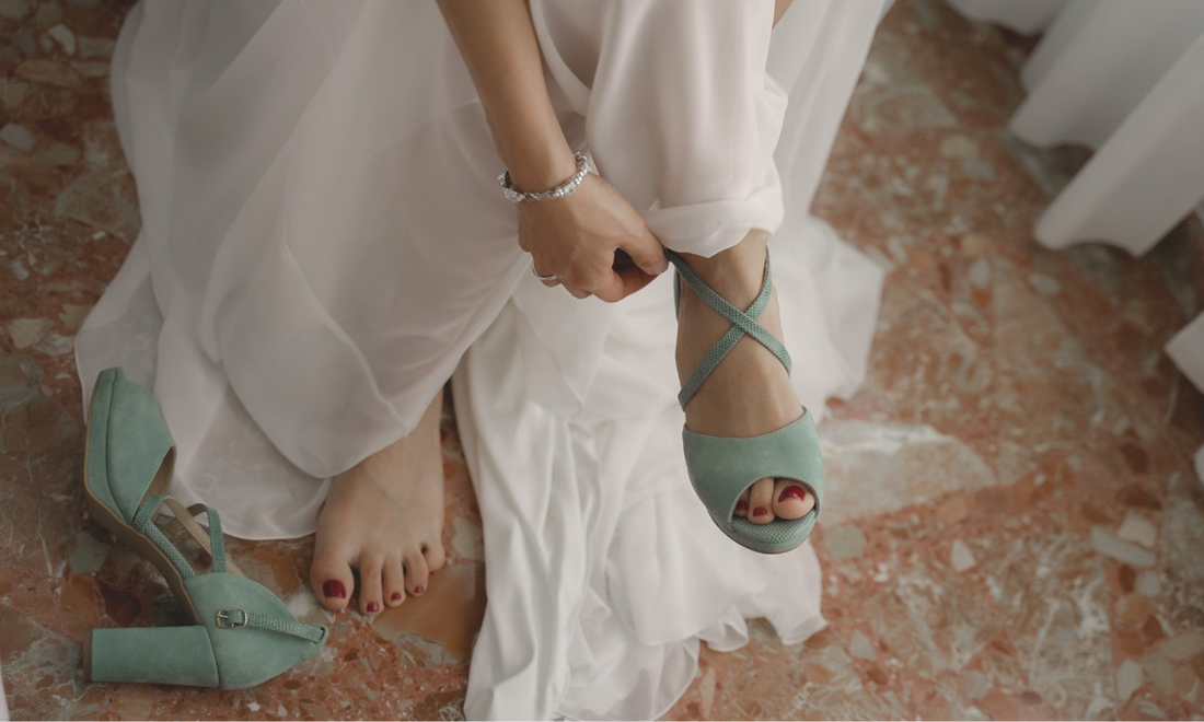 Sandalia Zapatos De Novia Verde Menta Sandalias De Tacón Bloque En