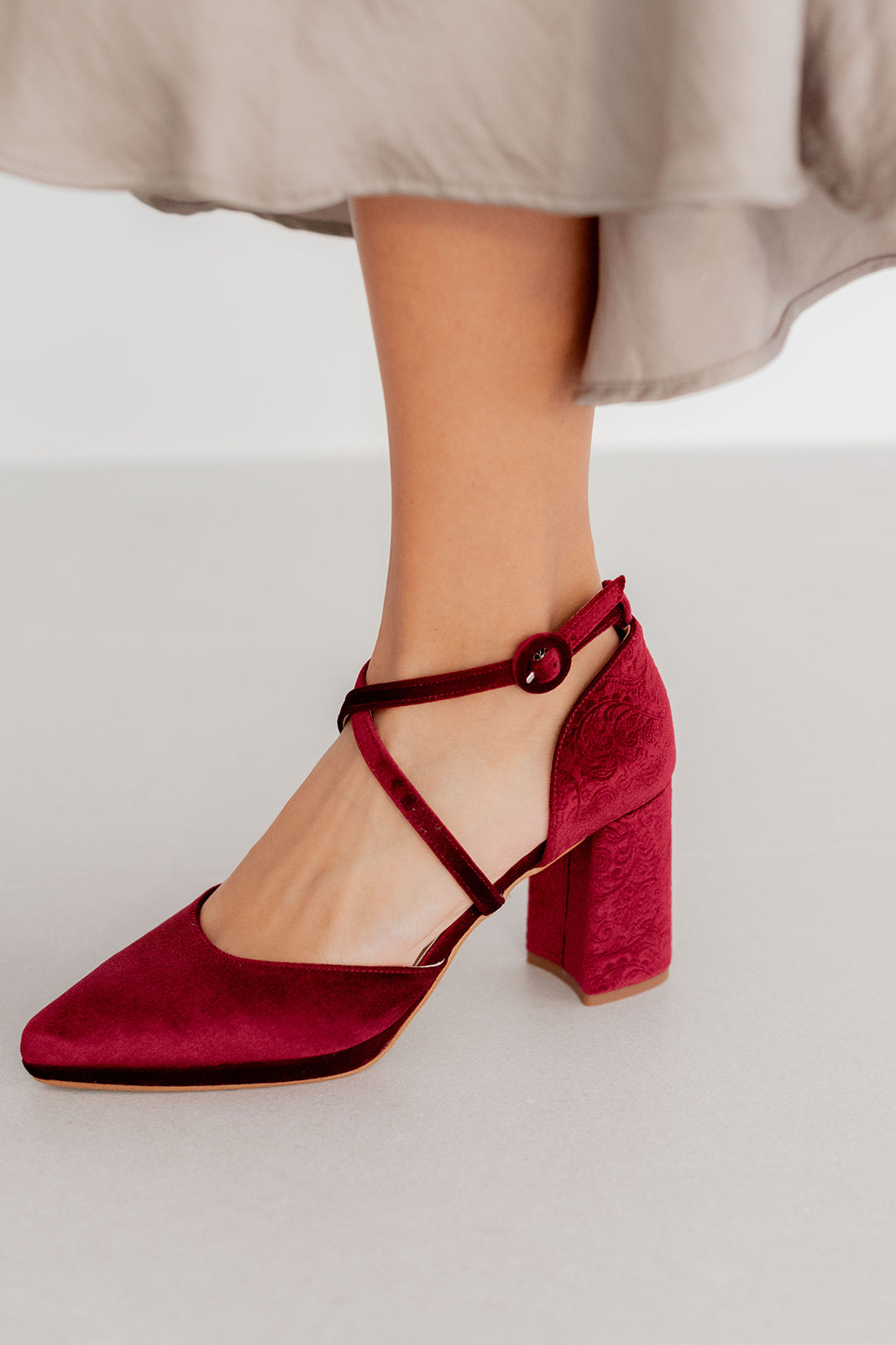 Helene Velvet Cherry-Salón-Loovshoes
