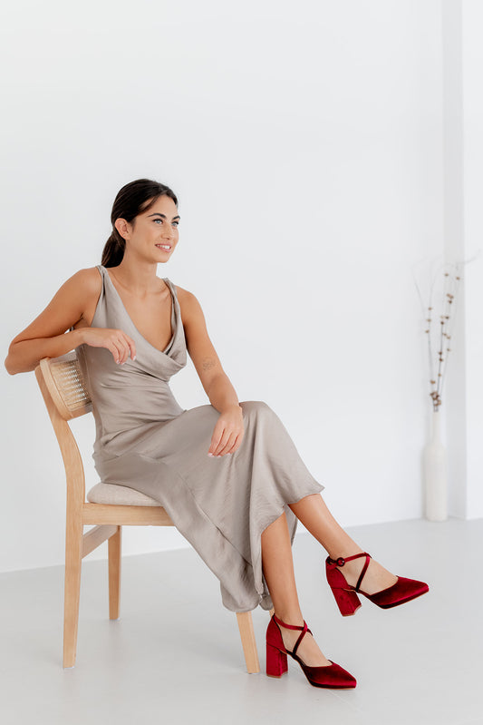Helene Velvet Cherry-Salón-Loovshoes
