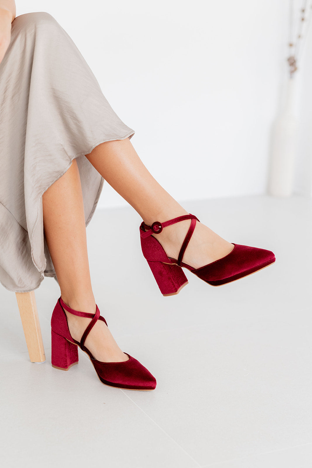 Helene Velvet Cherry-Salón-Loovshoes