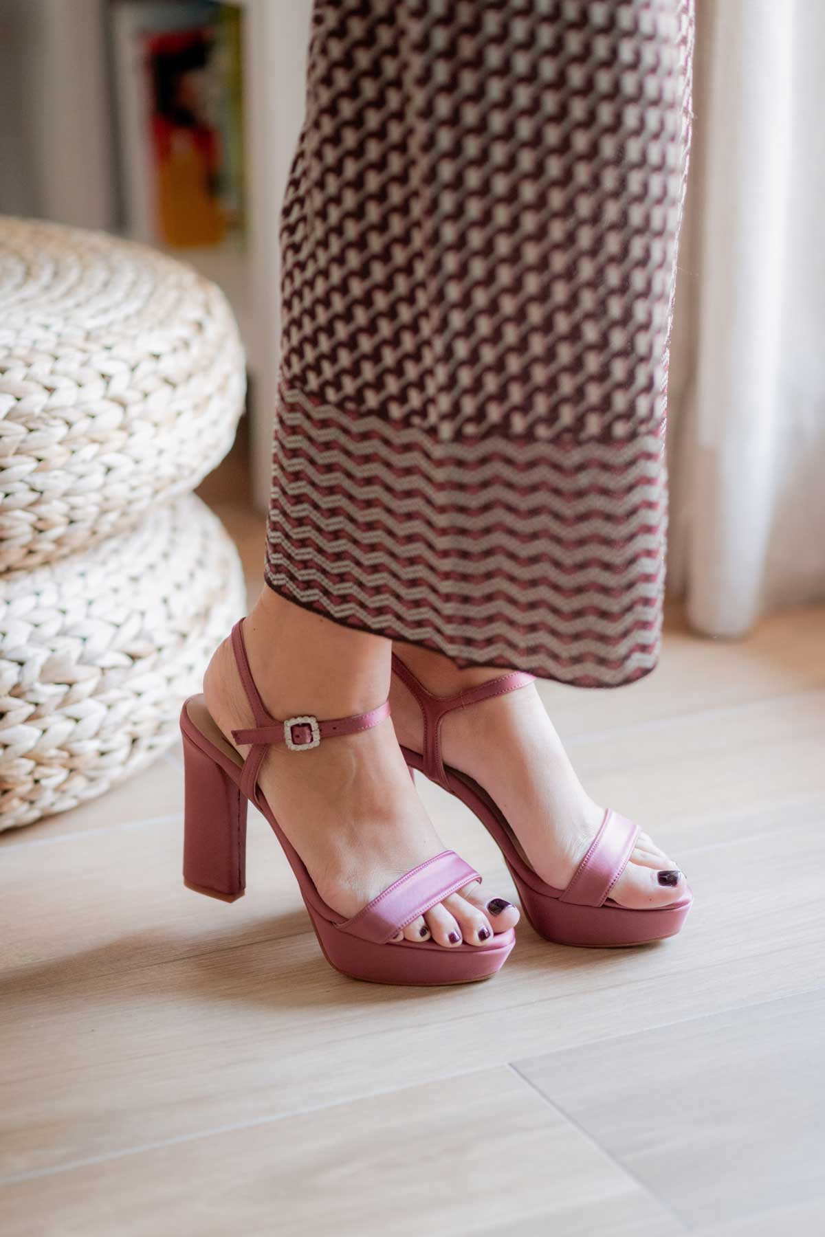 Loreto raso rosa-sandalias-new collection, novia, tacón de 10 cm, terciopelo rosa, zapatos color rosa, zapatos de color rosa-Loovshoes