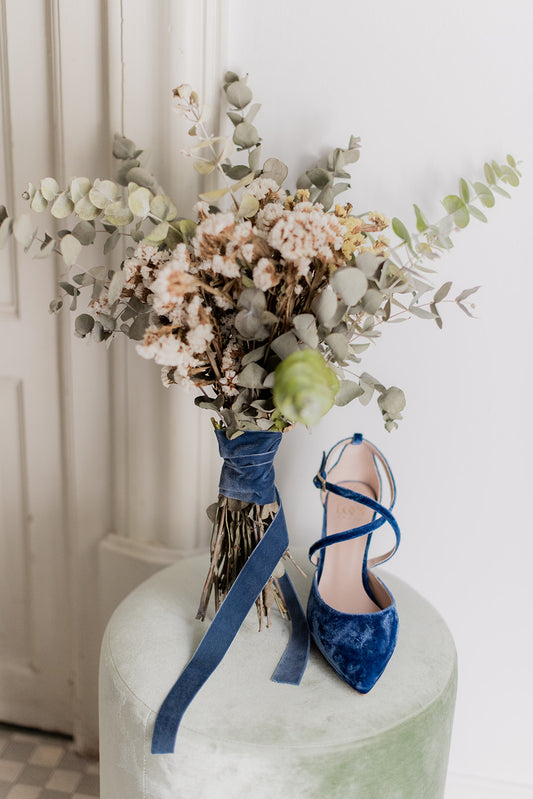 Cinta Ramo | Velvet Azul Oscuro-Cinta de terciopelo-Loovshoes