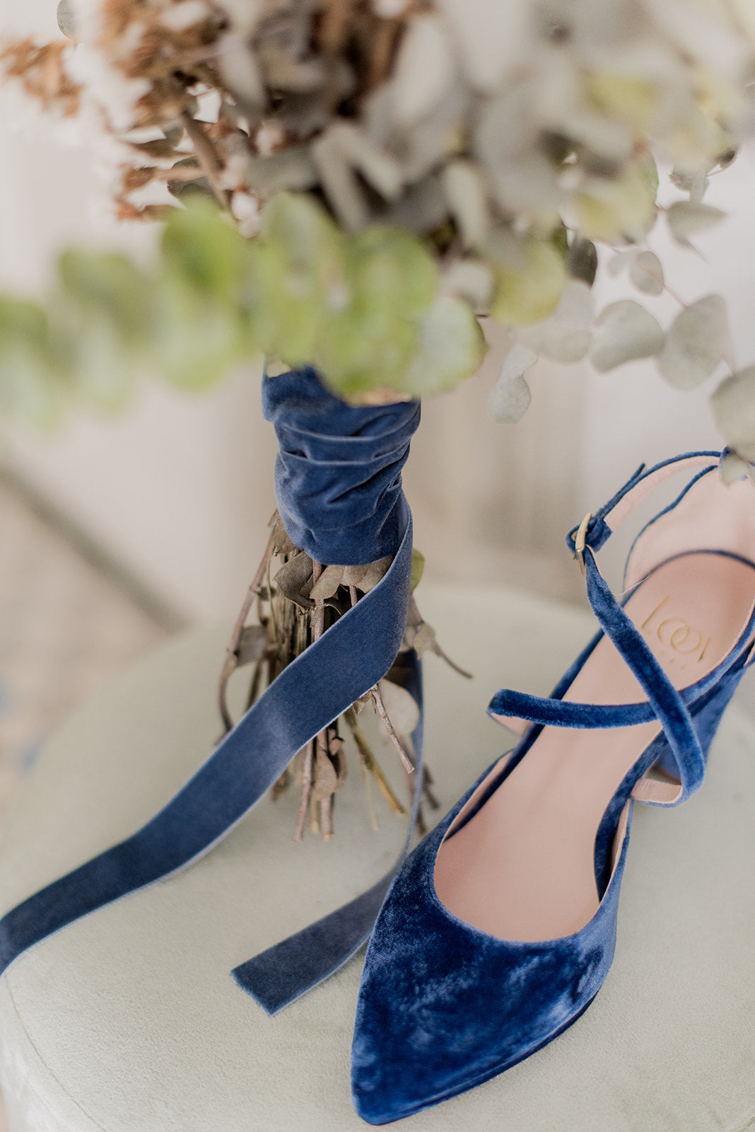 Cinta para ramo | Velvet Azul oscuro-cinta de terciopelo, cintas para ramo, terciopelo azul-Loovshoes