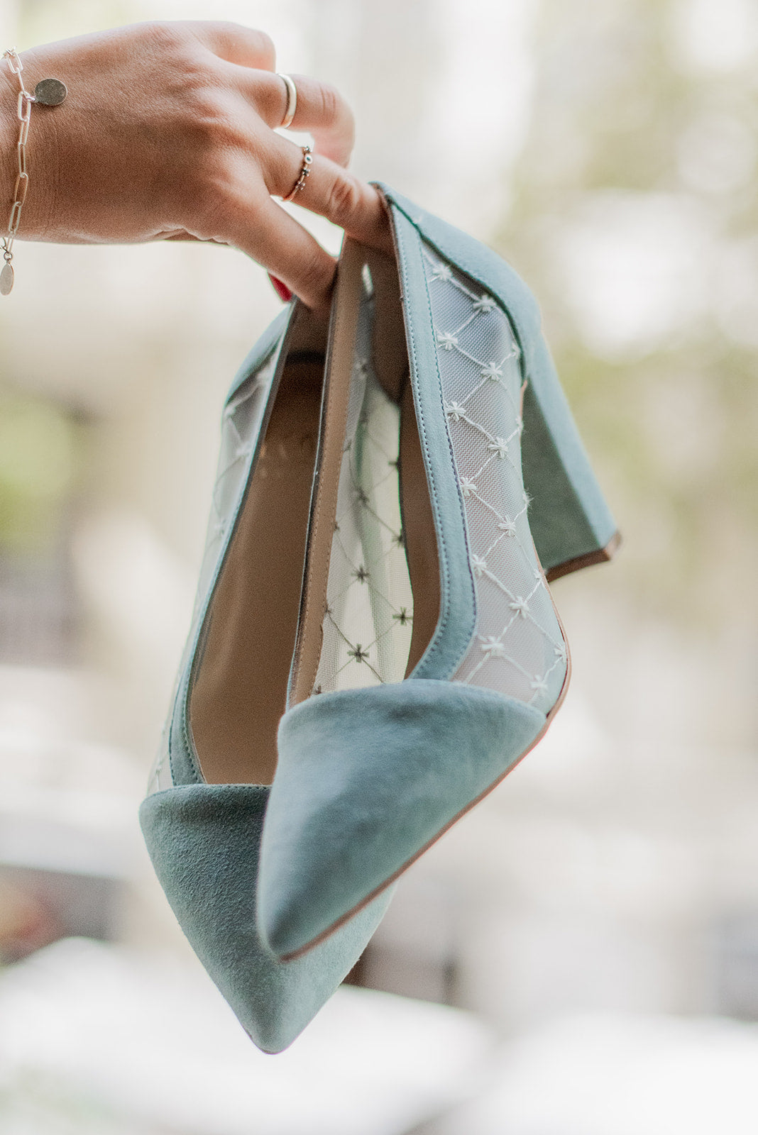 Mimosa Cruz Verde-tipo salón-ante, liso, mimosa, novia, salón, tacón de 7.5, zapatos de color verde-Loovshoes