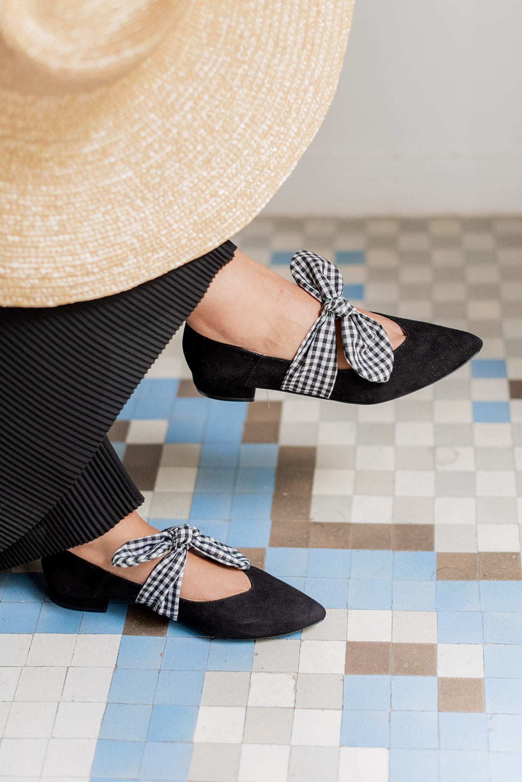 Matilda Negro Vichy-bailarinas-ante, bailarinas, matilda, tacón de 2, vichy, zapato plano, zapatos de color negro-Loovshoes