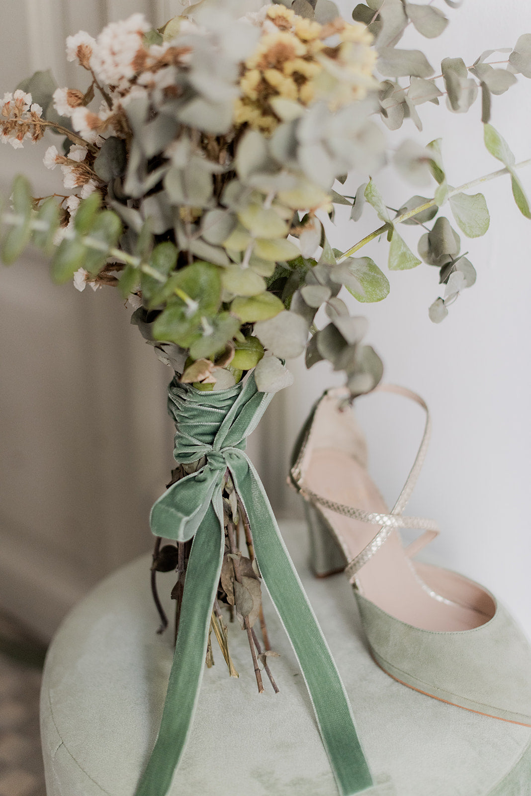 Cinta Ramo | Velvet Eucalipto-Cinta de terciopelo-Loovshoes
