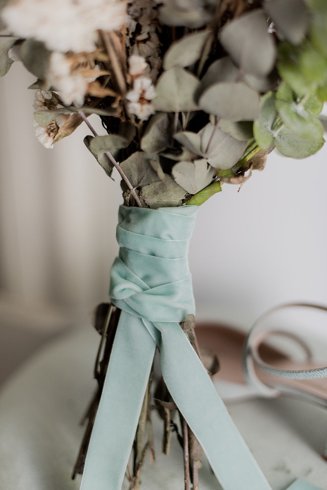 Cinta para ramo | Velvet Verde agua-cinta de terciopelo, cintas para ramo, terciopelo verde-Loovshoes