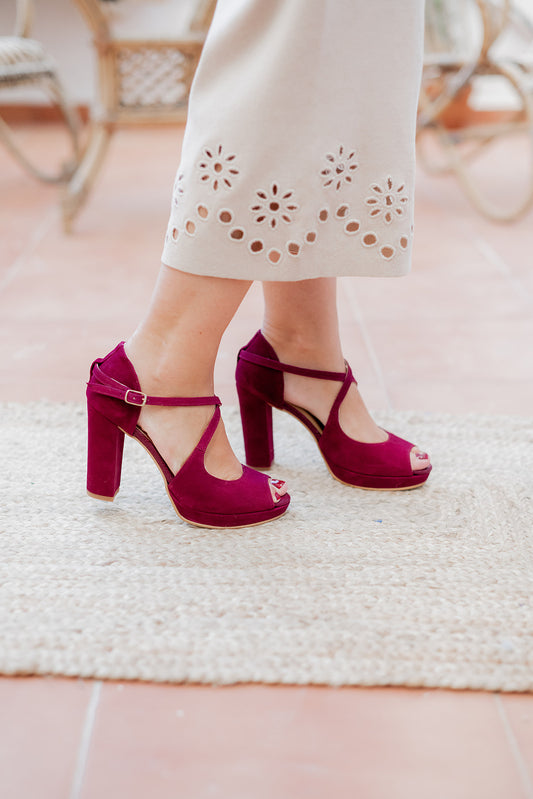 Palma Vino de 10 cm-sandalias-liso, novia, palma, sandalia, tacon de 10, zapatos color vino-Loovshoes
