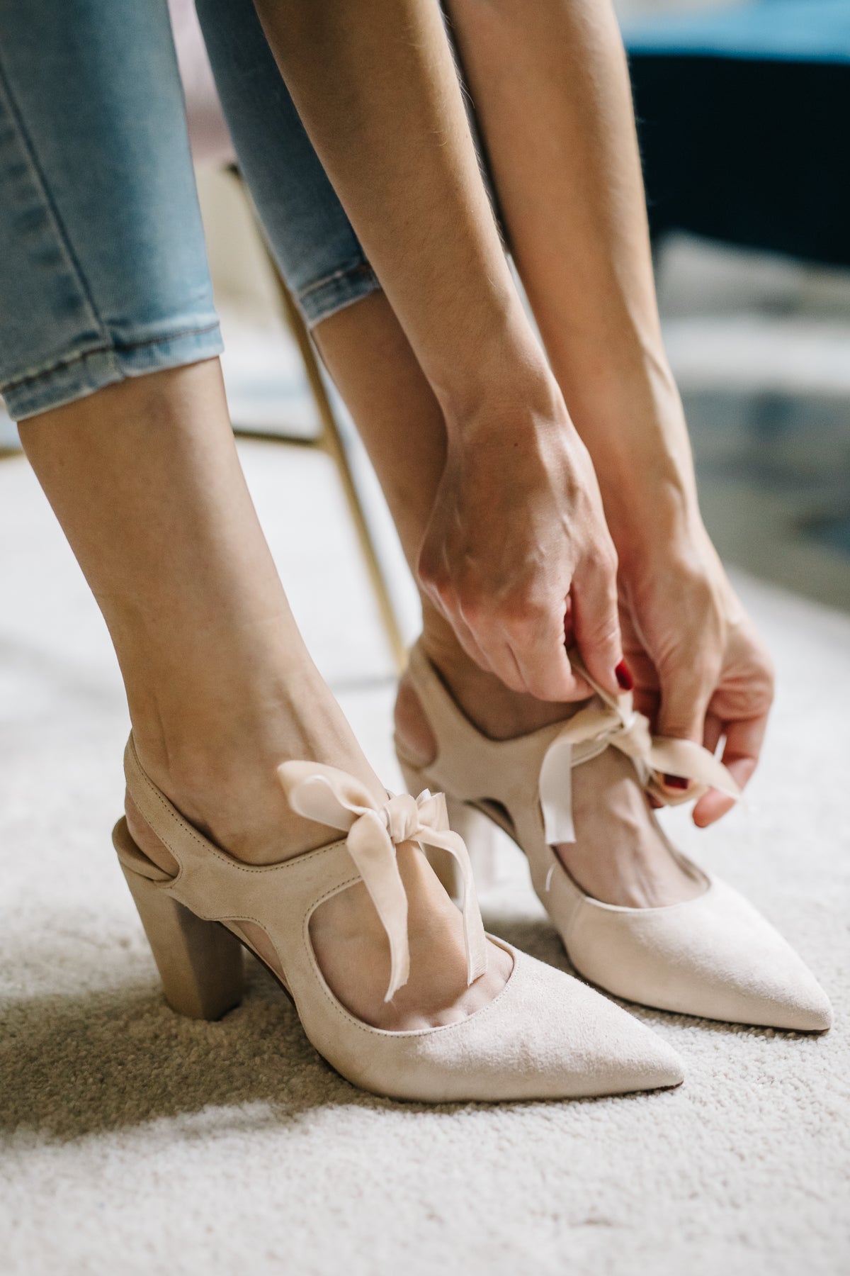 Zoe Beige-tipo salón-ante, liso, novia, salón, tacón de 7.5, terciopelo, zapatos de color beige, zoe-Loovshoes