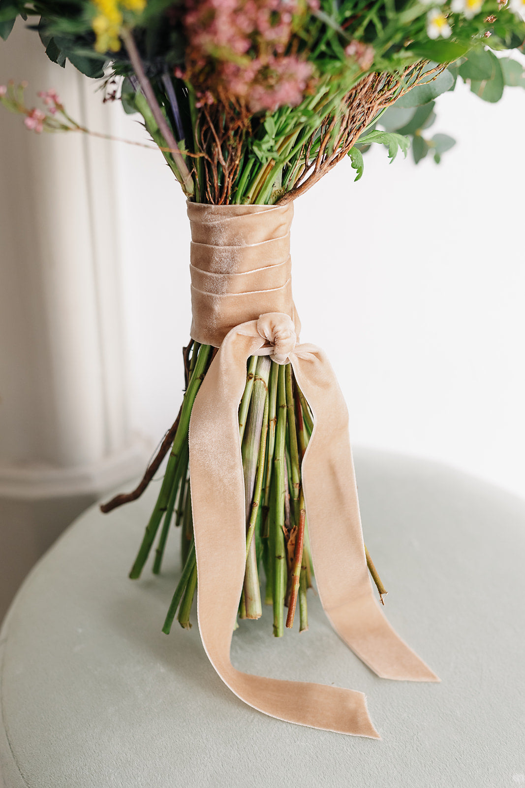 Cinta Ramo | Velvet Beige-Cinta de terciopelo-Loovshoes