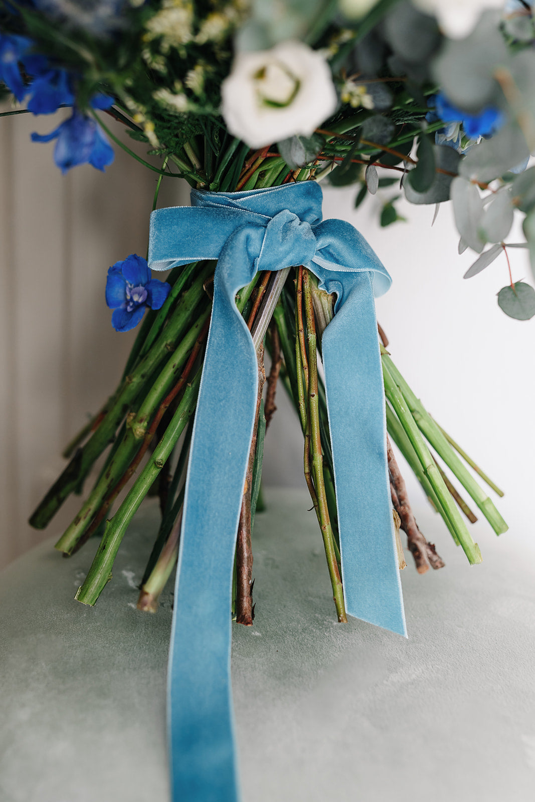 Cinta Ramo | Velvet Blue Sky-Cinta de terciopelo-Loovshoes