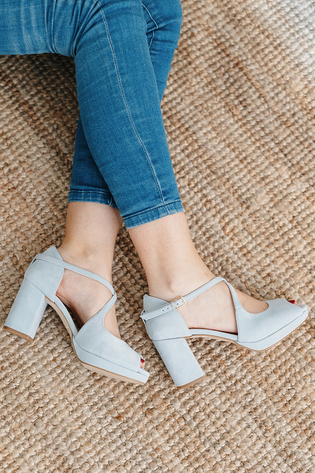 Palma Azul bebé-sandalias-ante, liso, novia, palma, sandalia, tacón de 7.5, zapatos de color azul-Loovshoes