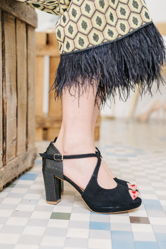 Palma Negro-sandalias-liso, palma, sandalia, tacón de 7.5, zapatos de color negro-Loovshoes