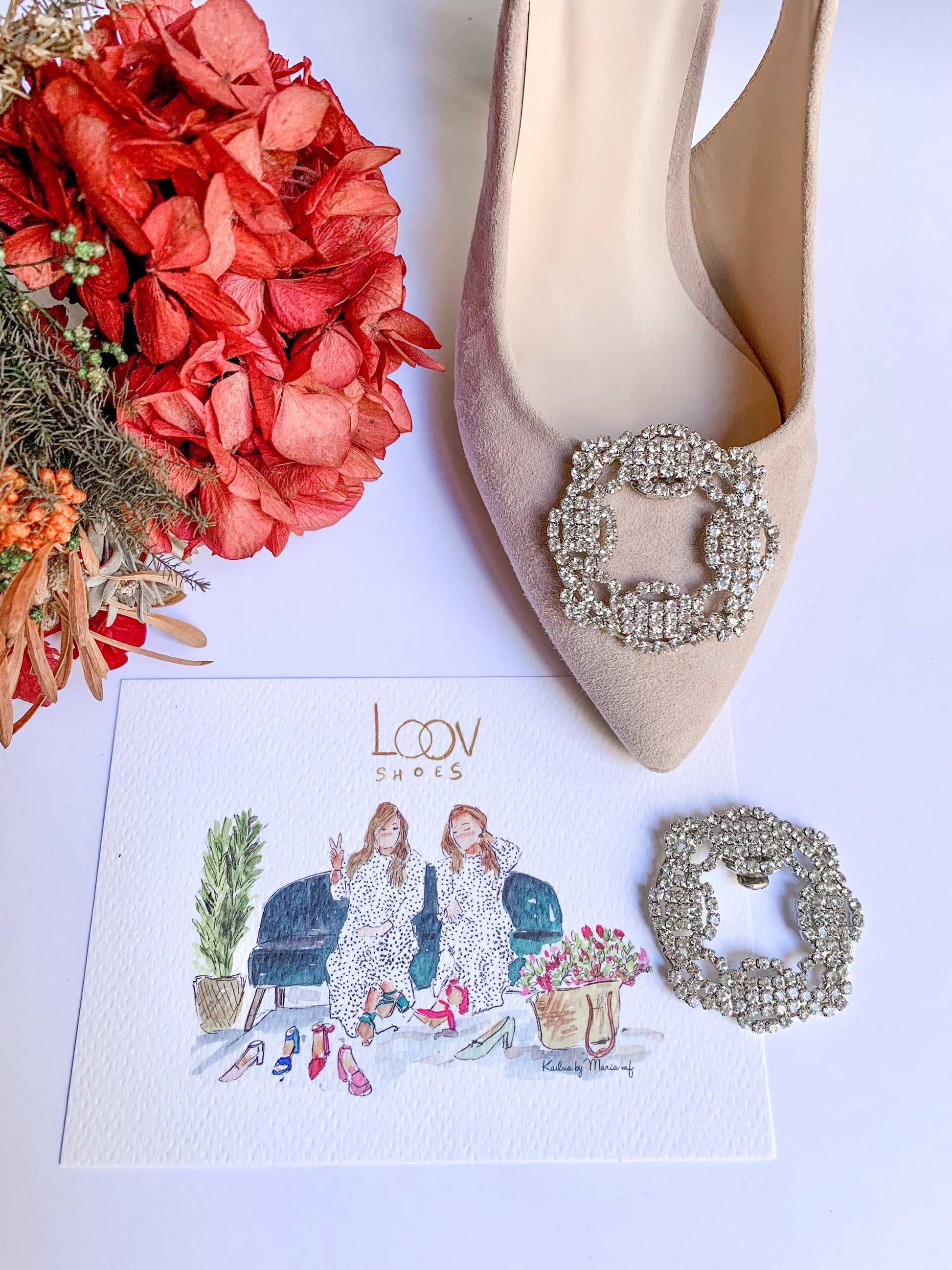 Adorno para Zapatos | Vintage de cristales-adornos, salón, zapato plano, zapatos personalizados-Loovshoes